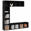 vidaXL B&uuml;cherregal 3 pcs Schwarz Eichen-Optik 36 x 30 x 143 cm