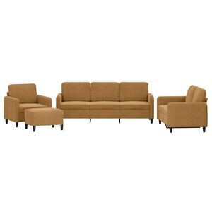 vidaXL 4-tlg. Sofagarnitur Braun Samt