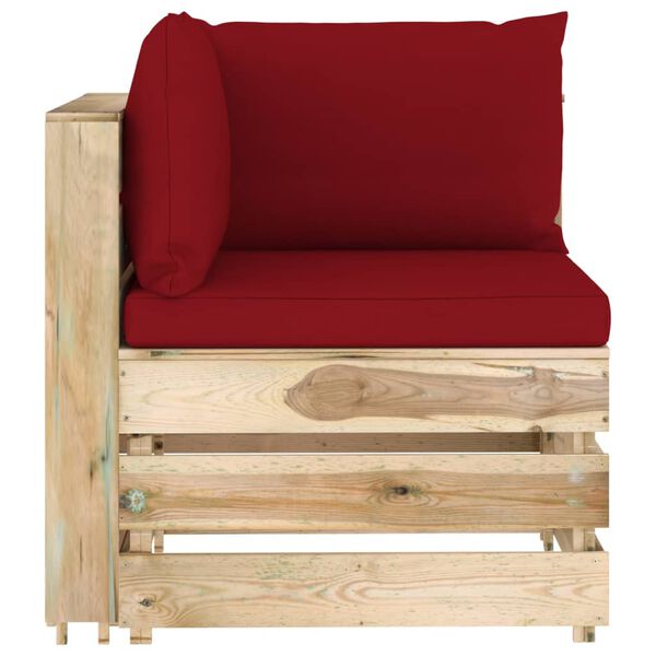 vidaXL 7-tlg. Garten-Lounge-Set mit Kissen Gr&uuml;n Impr&auml;gniertes Holz