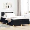 vidaXL Boxspringbett mit Kissen Schwarz 120 x 200 cm Stoff