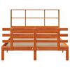 vidaXL Massivholzbett mit Regal ohne Matratze Wachsbraun 150x200 cm