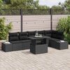 vidaXL Garten-Sofa-Set mit Kissen mit Speicher 7 pcs Schwarz
