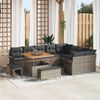vidaXL Garten-Sofa-Set mit Kissen mit Speicher mit Kissen 12 pcs Grau