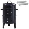 vidaXL Outdoor Grill &Oslash; 40 x 80 cm Stahl Schwarz