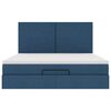 vidaXL Ottoman-Bett mit Matratze & LEDs Blau 180x200 cm Stoff