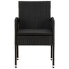 vidaXL 7-tlg. Garten-Essgruppe Poly Rattan Schwarz