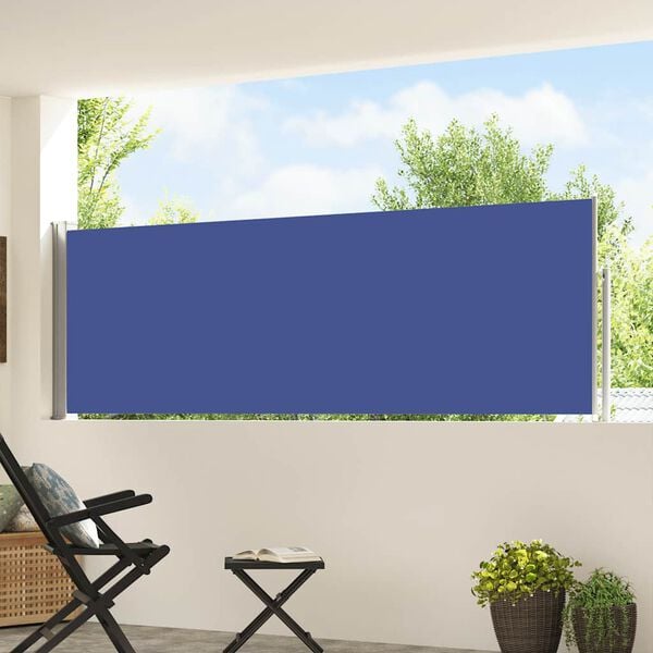 vidaXL Ausziehbare Seitenmarkise 100&times;500 cm Blau