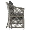 vidaXL 2-tlg. Garten-Lounge-Set mit Kissen Grau Poly Rattan