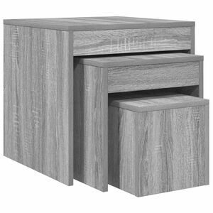 vidaXL Satztische 3 Stk. Grau Sonoma Holzwerkstoff