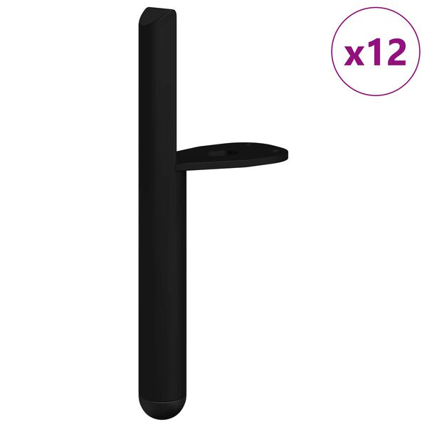 vidaXL M&ouml;belbeine 12 pcs Schwarz 66 x 36 x 160 mm Eisen