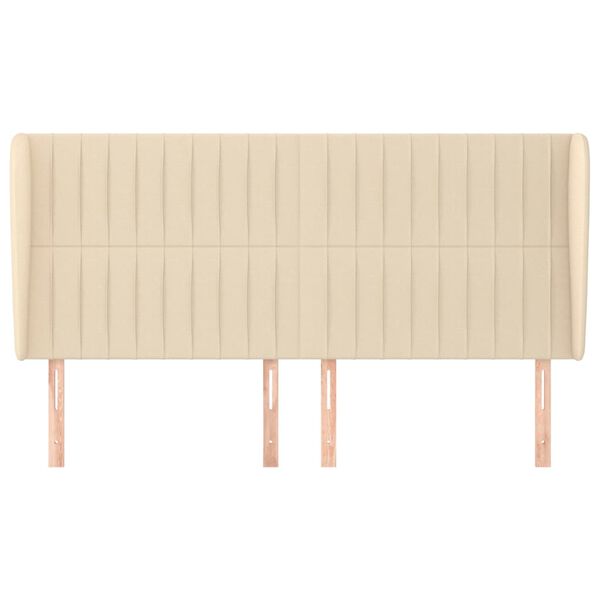 vidaXL Kopfteil mit Ohren Creme 163x23x118/128 cm Stoff