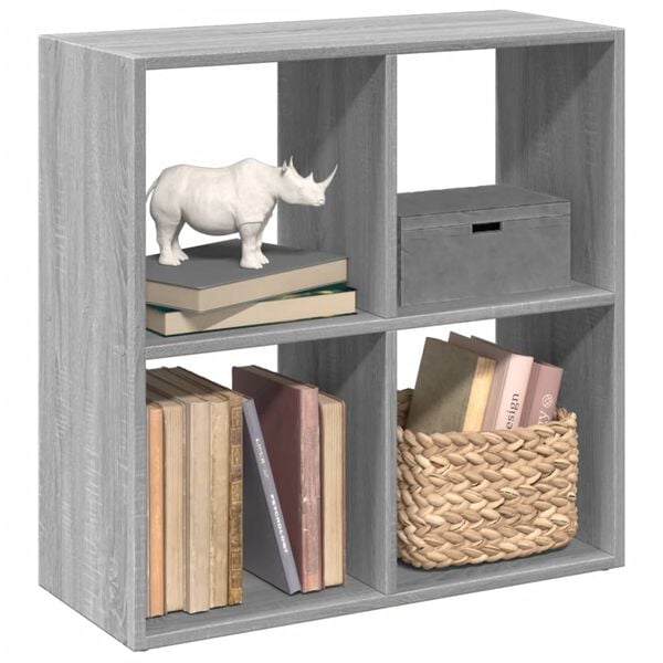 vidaXL Raumteiler-B&uuml;cherregal Grau Sonoma 69,5x29x69,5 cm