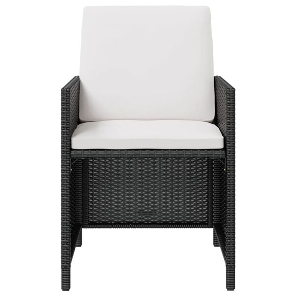 vidaXL 13-tlg. Garten-Essgruppe Poly Rattan Akazienholz Schwarz