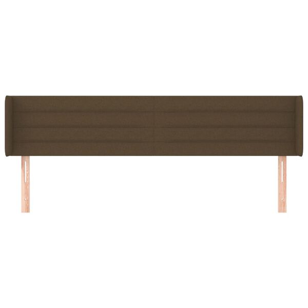 vidaXL Kopfteil mit Ohren Dunkelbraun 183x16x78/88 cm Stoff