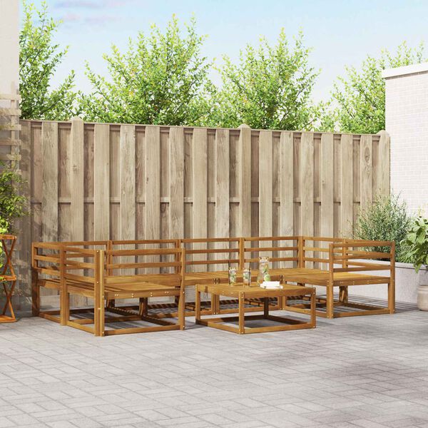 vidaXL Outdoor-Sofagarnitur 7 pcs Natur Massivholz Akazie