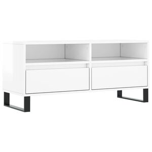 vidaXL TV-Schrank Hochglanz-Wei&szlig; 100x34,5x44,5 cm Holzwerkstoff