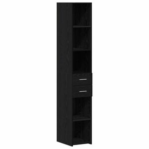 vidaXL Bücherregal Schwarz Eichen-Optik 30 x 42,4 x 185,2 cm