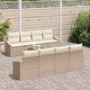 vidaXL Gartensofa-set mit Speicher 9 pcs Beige und Creme Poly-Rattan