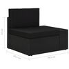 vidaXL 6-tlg. Garten-Lounge-Set mit Kissen Schwarz Poly Rattan