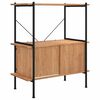 vidaXL Regal mit 3 B&ouml;den und Schrank 80x40x92 cm Stahl Holzwerkstoff