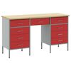 vidaXL Werkbank mit Schubladen 3 pcs Rot Ingenieure Holz und Stahl