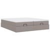 vidaXL Ottoman-Bett mit Matratzen Taupe 200x200 cm Stoff