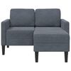 vidaXL 2-Sitzer-Sofa mit Chaiselongue L-Form Dunkelgrau 125 cm Samt