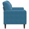 vidaXL 2-Sitzer-Sofa mit Zierkissen Blau 140 cm Samt