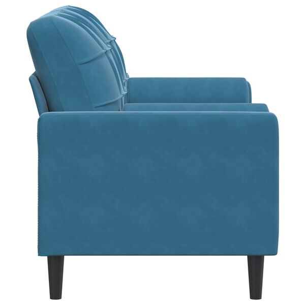 vidaXL 2-Sitzer-Sofa mit Zierkissen Blau 140 cm Samt