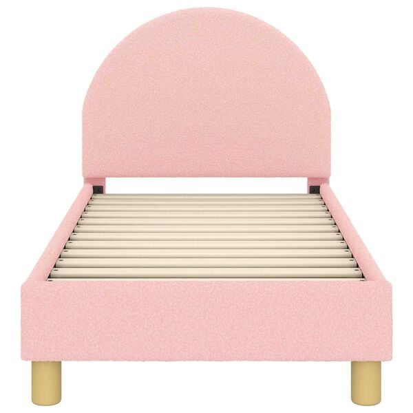 vidaXL Kinderbettgestell mit Kopfteil Rosa 70 x 140 cm Schafstoff