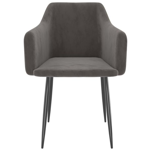 vidaXL Esszimmerst&uuml;hle 2 Stk. Dunkelgrau Samt