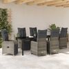 vidaXL Garten Essgruppe mit Kissen 7 pcs Grau Poly-Rattan