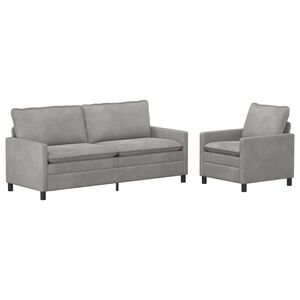 vidaXL Sofa Set 2 stk. Hellgrau Samt