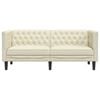 vidaXL Chesterfield-Sofa 2-Sitzer Creme Kunstleder