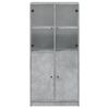 vidaXL Highboard mit Türen Betongrau 68x37x142 cm Holzwerkstoff