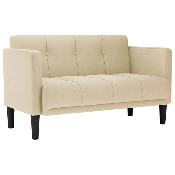 vidaXL Zweisitzer-Sofa Creme 111 cm Stoff