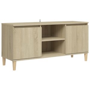 vidaXL TV-Schrank mit Massivholz-Beinen Sonoma-Eiche 103,5x35x50 cm
