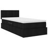 vidaXL Bett mit Stauraum und LED mit LED Schwarz 90 x 200 cm Stoff