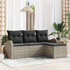 vidaXL Gartensofa-set Hellgrau Poly-Rattan