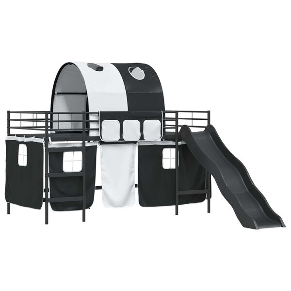 vidaXL Kinder-Etagenbett Schwarz 99,5 x 200 cm Metall