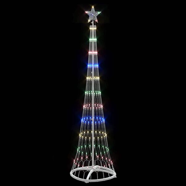 vidaXL LED-Weihnachtsbaum Mehrfarbig 51 x 51 x 190 cm Metall