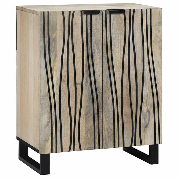vidaXL Sideboard Weiß 60 x 33.5 x 75 cm Massivholz Mango