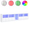 vidaXL Sideboard mit LED-Leuchten Weiß 283x37x67 cm