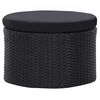 vidaXL Outdoor-Loungebett mit Dach Poly Rattan Schwarz