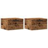vidaXL Wand-Nachttische 2 Stk. Altholz-Optik 34x30x20 cm