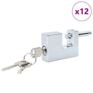 vidaXL Vorh&auml;ngeschloss 12 pcs Silber 7 x 1,9 x 5 cm Eisen