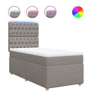 vidaXL Boxspringbett mit Matratze Taupe 80x200 cm Stoff