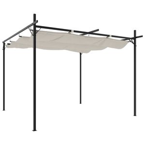 vidaXL Pergola mit Schiebedach Creme 295x292x230 cm