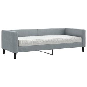 vidaXL Tagesbett mit Matratze Hellgrau 80x200 cm Stoff