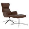 vidaXL Relaxsessel mit Hocker Gl&auml;nzend Braun Kunstleder